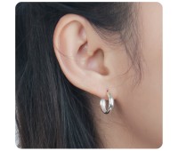 Elegant Silver Hoop Earring HO-2538